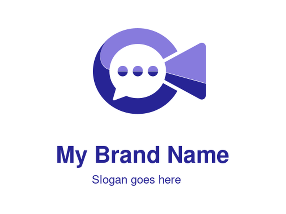 Speech Bubble with Camera Logo Design for Interactive Video Chat and Social Media Brands